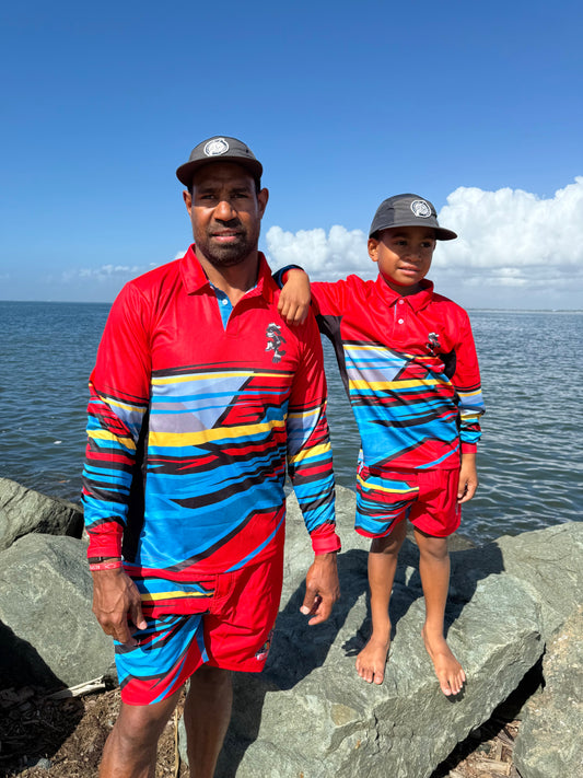 Youth Unisex Fishing Set: Shirt & Shorts – Reef Raider Edition