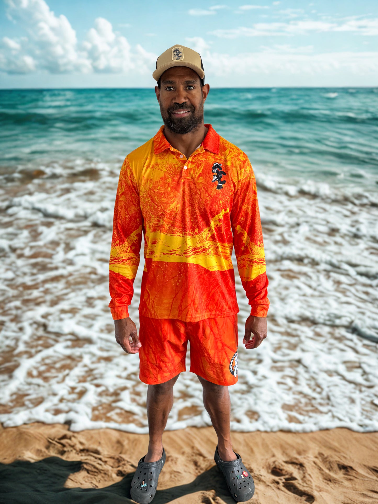 Unisex Fishing Set: Shirt & Shorts – Ocean Tide Edition